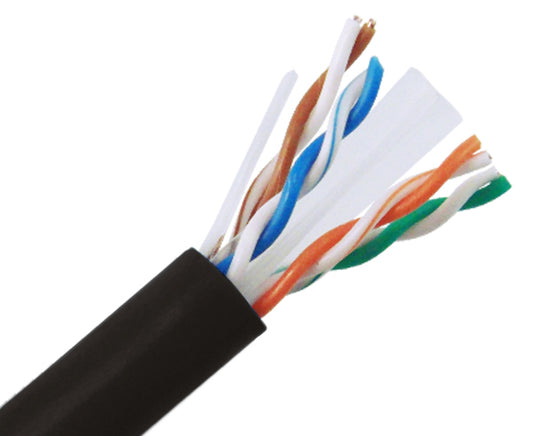 CAT6A Plenum Bulk Ethernet Cable, CMP, Solid 23AWG 1,000FT Spool - Black