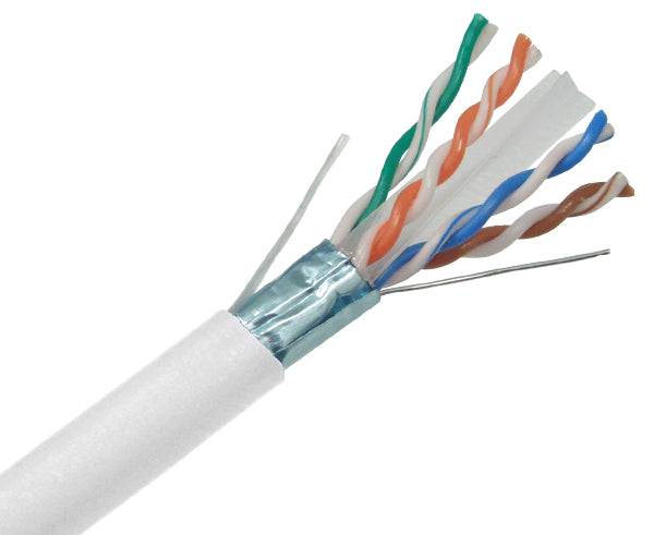 CAT6A Solid 1,000FT Shielded Cable for 10G Networking Gray