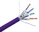 CAT6A Shielded Stranded Bulk Ethernet Cable, U/FTP, 28AWG Copper, Indoor, 1000FT Spool -  Purple