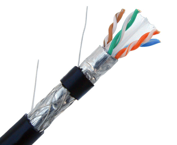 Dual Shielded CAT6 Direct Burial Cable - Black