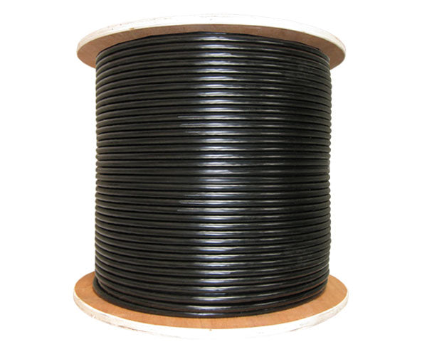 CAT6A Outdoor Direct Burial CMX Cable, Gel Filled, 1000' Spool - Black