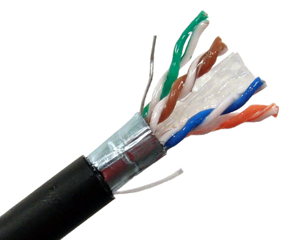 CAT6 Outdoor Bulk Ethernet Cable, Direct Burial Shielded Solid Copper, Gel  Filled, 23 AWG 1000FT