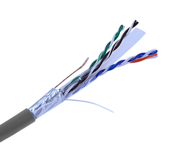 CAT6 Bulk Stranded Ethernet Cable, Shielded Bare Copper CM, 24 AWG 1000FT