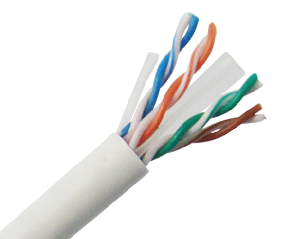 CAT6 Bulk Riser Ethernet Cable, CMR UL Listed Solid Copper UTP, 24 AWG 1000FT - White