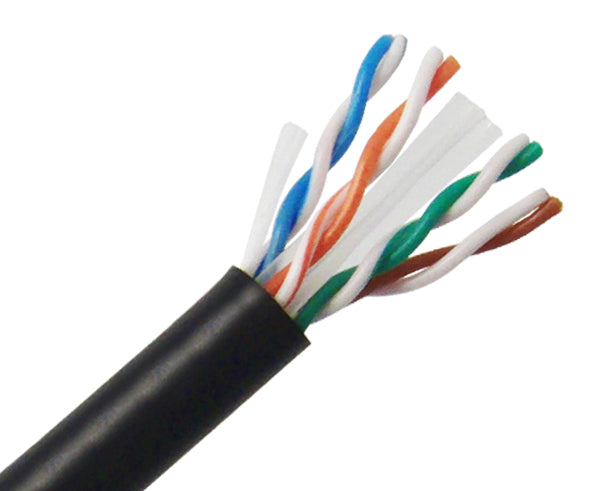CAT6 UTP Bulk Ethernet Cable, Solid Copper CM, 23 AWG 1000FT - Black
