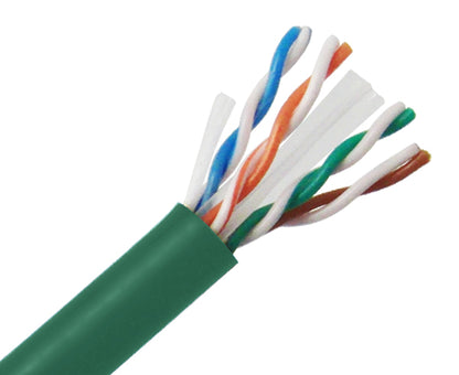 CAT6 UTP Bulk Ethernet Cable, Solid Copper CM, 23 AWG 1000FT - Green