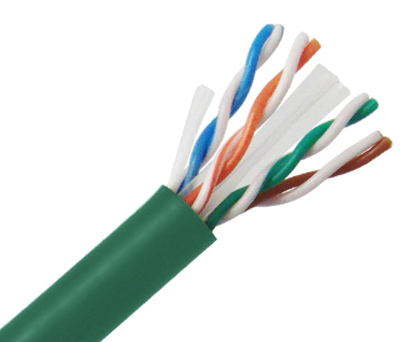 CAT6 Bulk Riser Ethernet Cable, CMR UL Listed Solid Copper UTP, 24 AWG 1000FT - Green