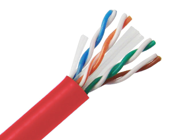 CAT6 Bulk Riser Ethernet Cable, CMR UL Listed Solid Copper UTP, 24 AWG 1000FT - Red