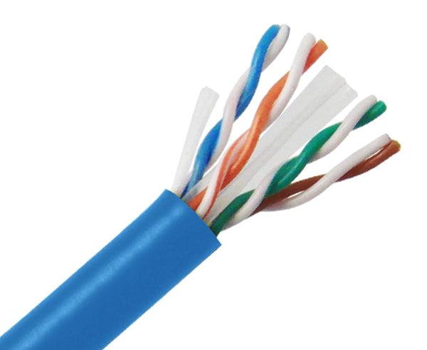 Bulk CAT6 Riser Ethernet Cable, CMR UL Listed Solid Copper UTP, 23 AWG 1000FT Blue