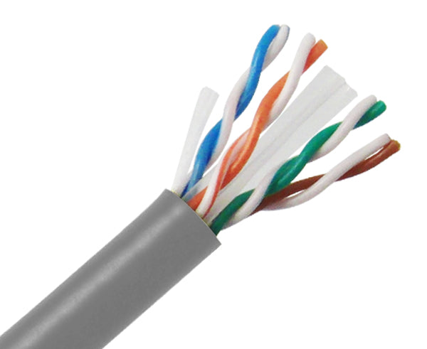 CAT6 UTP Bulk Ethernet Cable, Solid Copper CM, 23 AWG 1000FT - Gray