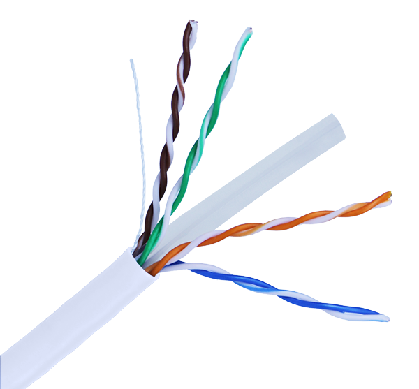 CAT6 Bulk Riser Ethernet Cable, CMR ETL Listed Solid Copper UTP, 23 AWG 1000FT White