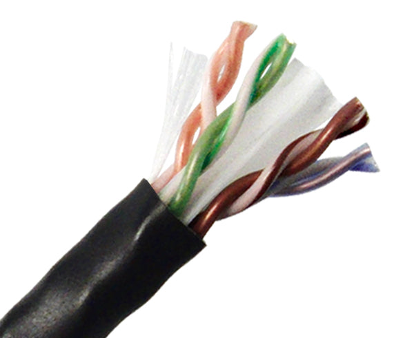 1000ft CAT6 Plenum Cable with Spline - Black