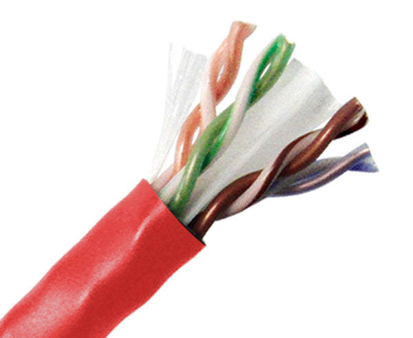 1000ft CAT6 Plenum Cable with Spline - Red