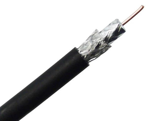 RG6 Coaxial Cable, Dual Shielded, 18 AWG CCS, 60% AL Braid, 1,000ft & 500ft, Black 