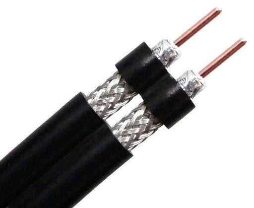 RG6 Coaxial Cable 18AWG CCS Shield 60% Braid Pull Box 1000' Black