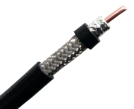MIG-240 Low Loss RF Coaxial Cable Indoor/Outdoor, AL Foil/Tinned Copper Braid Shielding, Black PVC Jacket