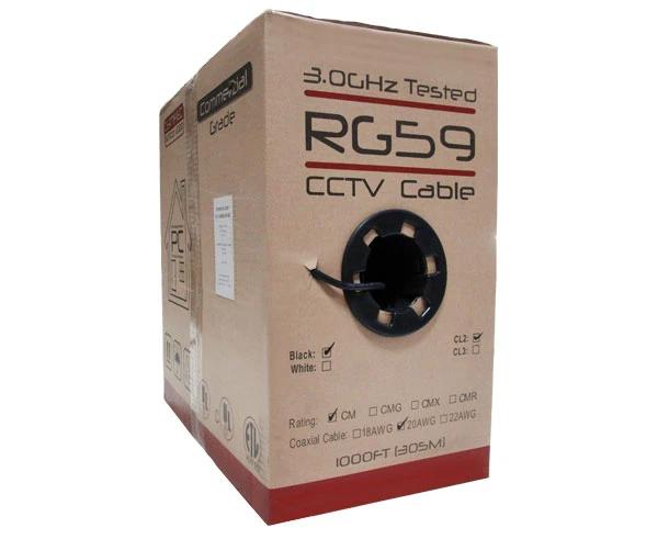 Pull Box of RG59 Coaxial Cable, 20AWG, Solid BC