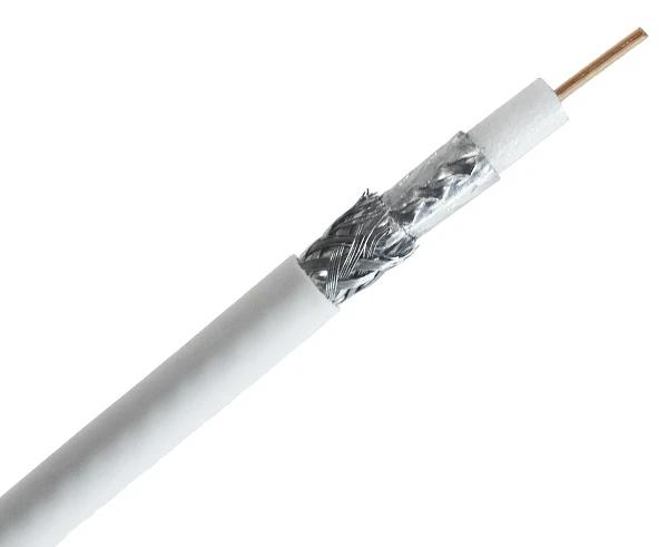 RG6 Plenum Dual Shield CMP Coaxial Cable, 18 AWG Copper Clad Steel (CCS) Conductor