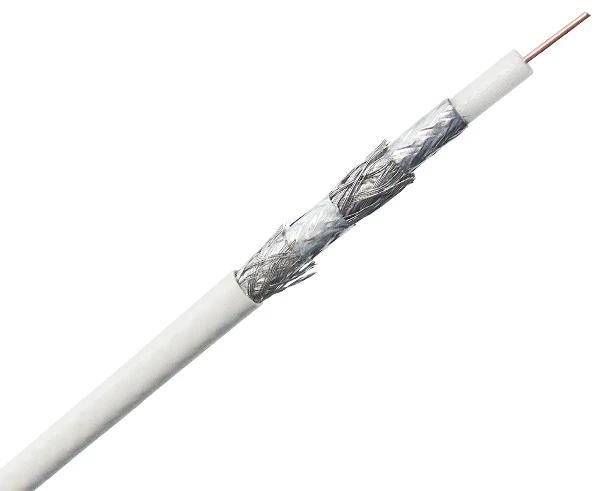 RG6 Quad Shield Plenum CMP 18AWG Coaxial Cable CATV 60%+40% 1000™ White