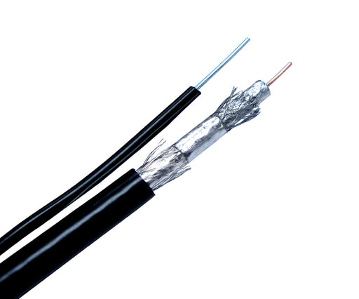 RG6 Coaxial Cable, Quad Shielded, 18AWG, Messenger Wire