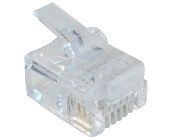 RJ12 Modular Plug, 6P6C, - Solid/Stranded Cable
