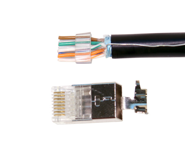 Overview of RJ45 right before termination.