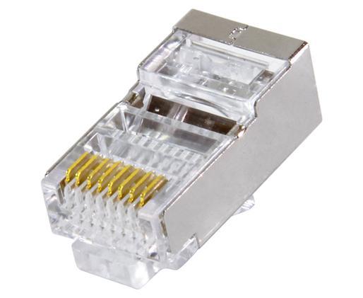 Shielded RJ45 Easy Feed Connector for CAT5E Shielded Solid and Stranded Cable