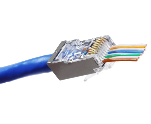 Close up of RJ45 connector Easy Feed.