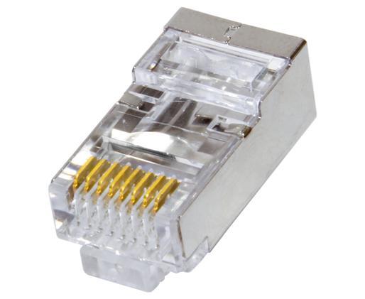 Shielded Easy Feed RJ45 Connector for CAT6 Shielded Solid and Stranded Cable