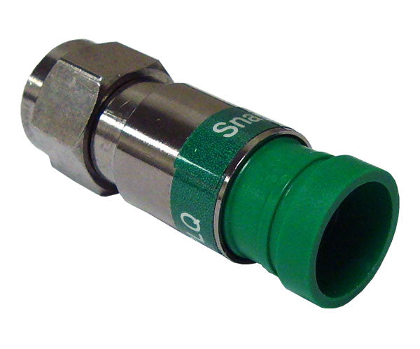 Plenum Quad Shield Pro Snap N Seal Universal F-Type RG6 Coax Cable Connector - Green Ring
