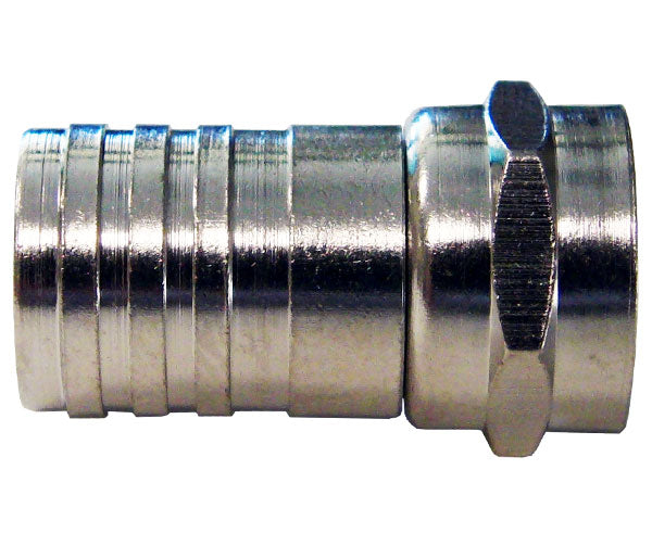 F-Type Hex Crimp-On, Attached O-Ring, RG6 Coax Cable Connector