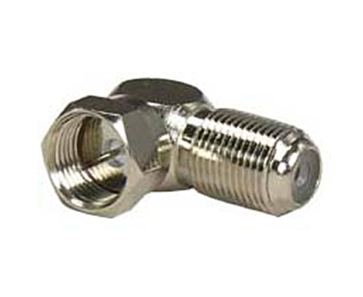 F-Type Right Angle Nickel Plated Screw-on Plug Adapter