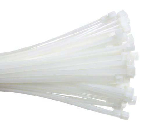 Plastic Zip Cable Ties - 36 White/Natural, 50 lb. Tensile Break Strength