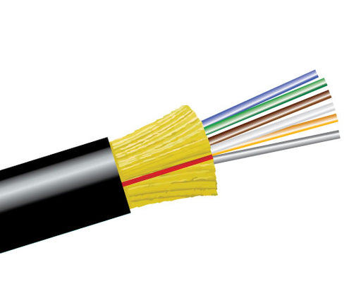 Fiber Optic Cable, 6 Strand, Single Mode, 9/125, Indoor/Outdoor Distribution, Plenum