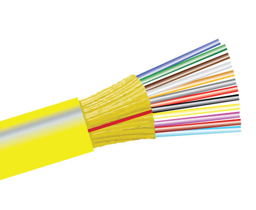 Fiber Optic Cable, 12 Strand, Single Mode, 9/125, Indoor Distribution, Plenum