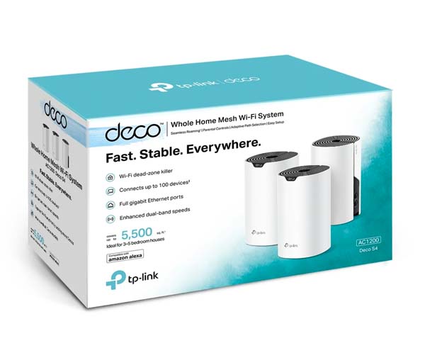 Deco S4 AC1200 Whole Home Mesh WiFi System (3-Pack)