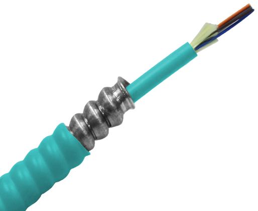 Armored Distribution, Plenum Fiber Optic Cable, Multimode OM3, Corning Fiber, Indoor, OFCP (Per Foot)