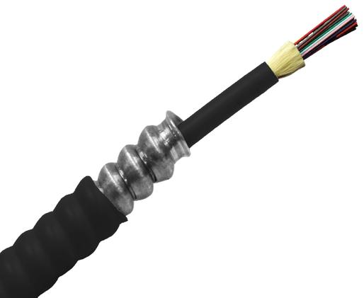 Armored Distribution, Riser Fiber Optic Cable, Multimode OM3, Corning Fiber, Indoor/Outdoor, OFCR (Per Foot)