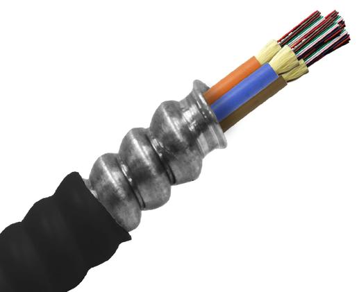 Armored Distribution, Plenum Fiber Optic Cable, Single Mode OS2, Corning Fiber, Indoor/Outdoor, OFCP (Per Foot)