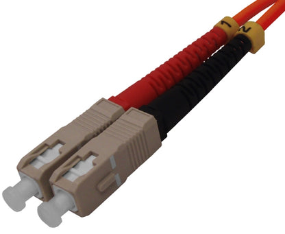 Fiber Optic Patch Cable, SC to ST, Multimode 62.5/125 OM1, Duplex, 15M