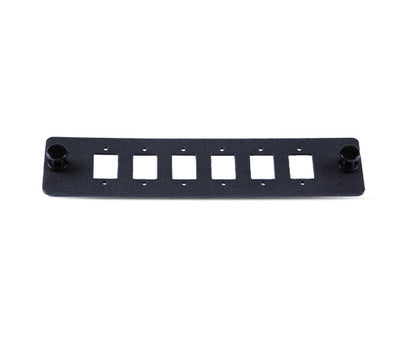 6-Port Blank Fiber Adapter Panel - Compatible with Duplex LC or Simplex SC Couplers (Screw Mounts Included)