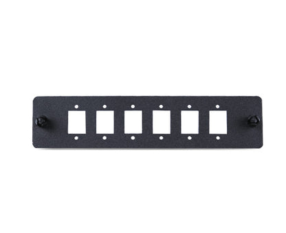 6-Port Blank Fiber Adapter Panel - Compatible with Duplex LC or Simplex SC Couplers (Screw Mounts Included)