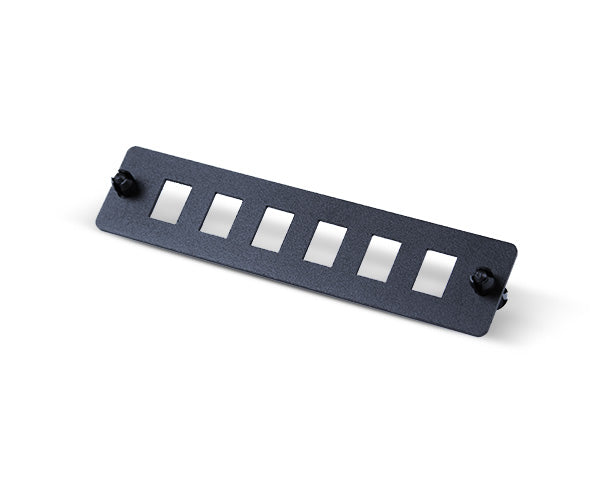6-Port Blank Fiber Adapter Panel - Compatible with Duplex LC or Simplex SC Couplers (Screw Mounts Not Included)