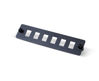 6-Port Blank Fiber Adapter Panel - Compatible with Duplex LC or Simplex SC Couplers (Screw Mounts Not Included)