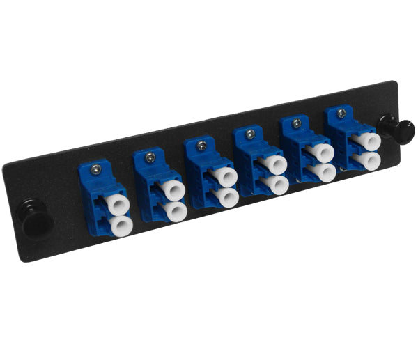 LC Fiber Adapter Panel - Single Mode 6 Duplex Couplers 12 Port Total ...