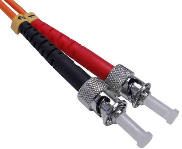 Fiber Optic Patch Cable, ST to ST, Multimode 62.5/125 OM1, Duplex
