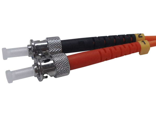 Fiber Optic Patch Cable, ST to ST, Multimode 62.5/125 OM1, Duplex