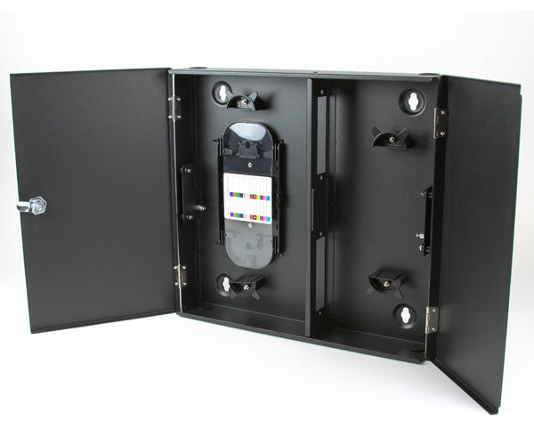 Wall Mount Fiber Patch Panel, Double Door, 2 Adapter Panel Capacity