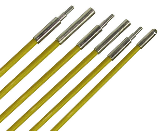 Fiberfish Rod Kit, Wire Installation Rods, 18' long x 1/4" Diameter, Yellow