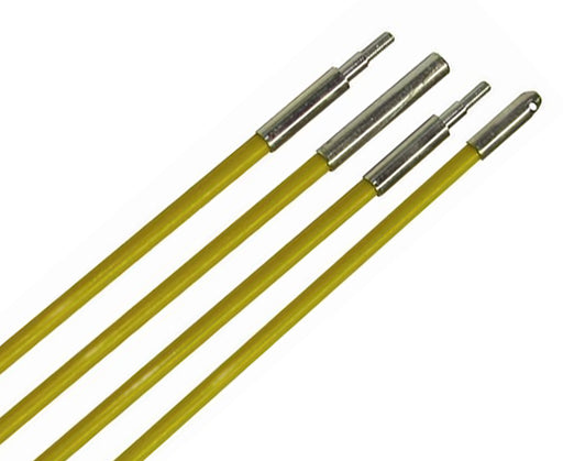 Fiberfish Rod Kit, Wire Installation Rods, 12' long x 1/4" Diameter, Yellow
